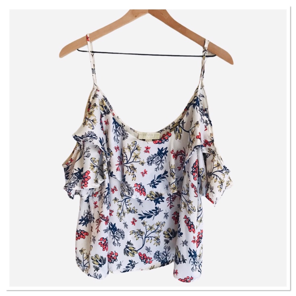 Forever 21 + Ruffle Front Cold Shoulder Blouse 2X